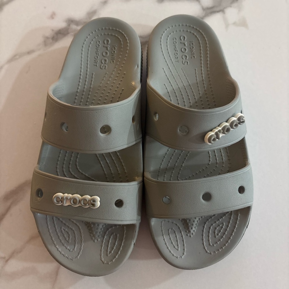 CROCS Light Gray Slide Sandals